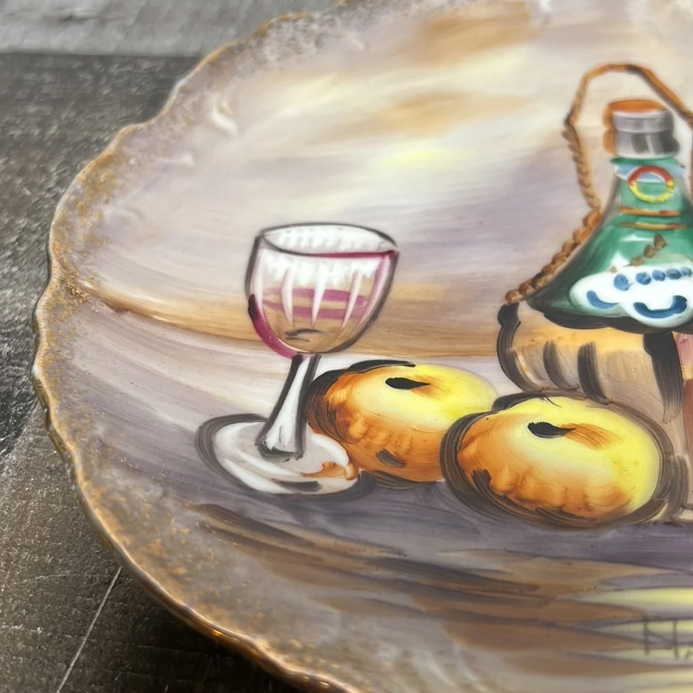 M.Hashimura | Accents | Vintage Plate Fruit Wine Pattern Hand Painted ...
